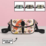 Custom Pet Face PU Leather Saddle Bag for Women Shoulder Bag Crescent Purse Bag