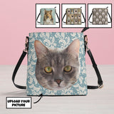 Custom Pet Face Leather Bucket Tote Bag For Women Medium Hobo Shoulder Purse And Handbags