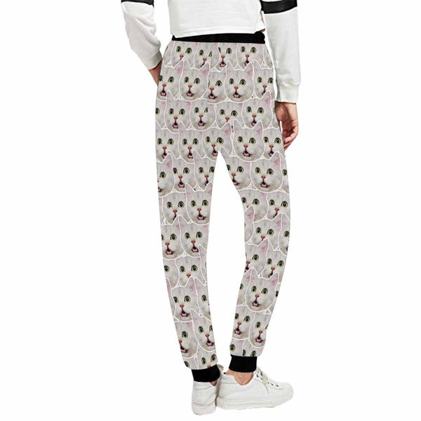 [High Quality] Custom Pet Seamless Face Sweatpants Couple Matching Personalized Casual Sweatpants