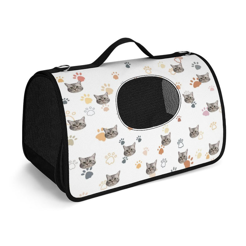 Custom Face Colorful Paws Pet Handbag Personalized Dog Cat Carrier