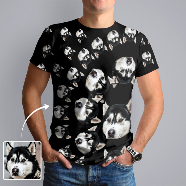 Personalized Face Circle Shirts Custom Face Men's All Over Print T-shirt for Boyfriend