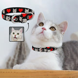 Custom Face Heart Black Pet Collar Personalized Dog Cat Collar