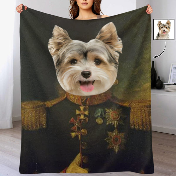 Custom Face Dog Prince Ultra-Soft Micro Fleece Blanket, Customized Throw Blanket