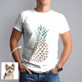 Custom Face Shirts with Pineapple White Men's All Over Print T-shirt with Personalized Pictures for Your Best Dad Gift