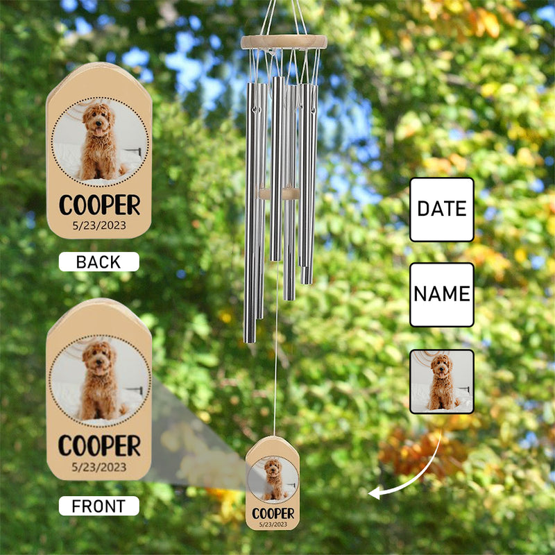 Custom  Photo Name Wind Chime Personalized Pet Loss Memorial Gift