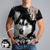 Custom Face Funny Dog Tee Put Your Dog on A Shirt Design Men's All Over Print T-shirt