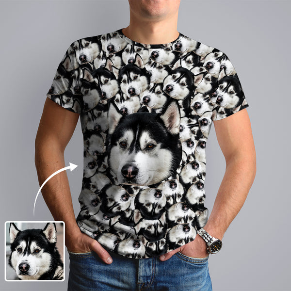 Custom Pet Face Smash Shirt with Pictures Men's All Over Print T-shirt