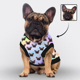 Personalized Pet Clothes Dog T Shirt Custom Face Rainbow Pattern Pet Tank Top Dog Clothing With Your Photo