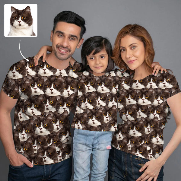 [Hot Sale] 50% Off-Custom Face Seamless Family Matching T-shirt Put Your Photo on Shirt Unique Design All Over Print T-shirt Gift
