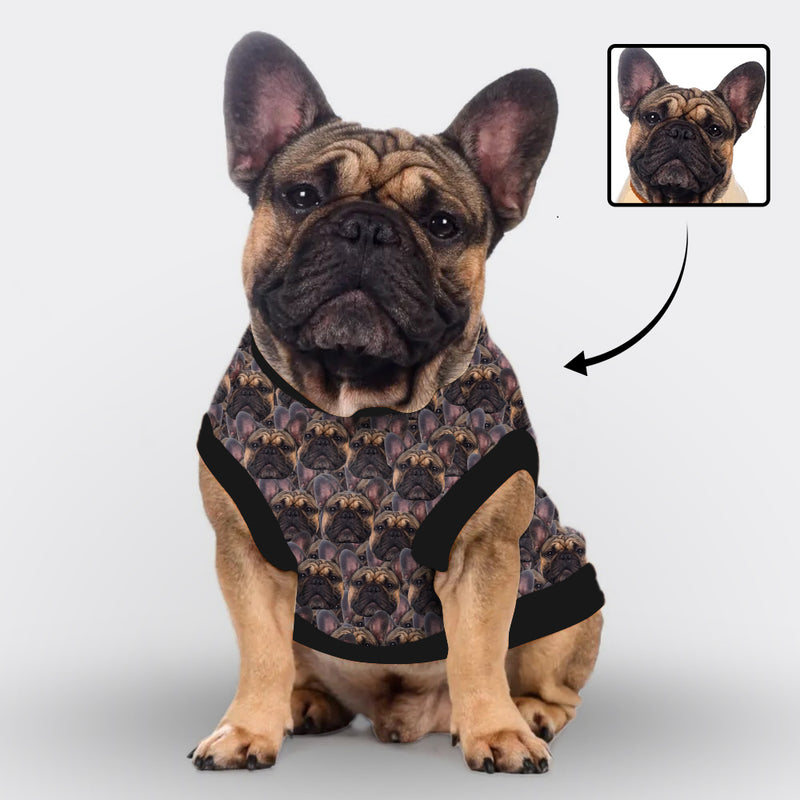 Custom Face Seamless All Over Print Pet Tank Top Personalized Pet Clothes Dog T Shirt, Personalized Dog Clothing With Your Photo