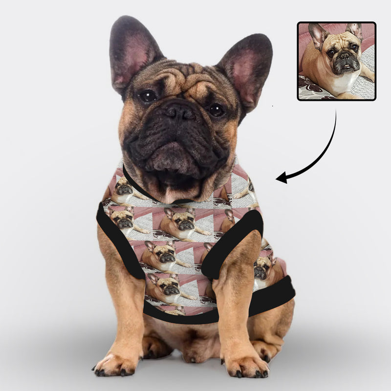 Custom Photo Seamless All Over Print Pet Tank Top Personalized Pet Clothes Dog T Shirt With Your Photo