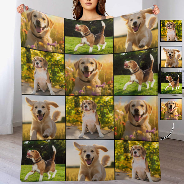 Custom Photo Puzzle Ultra-Soft Micro Fleece Blanket, Customized Throw Blanket