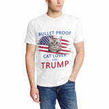 【Made In USA】Custom Pet Cat Face  USA Election Trump T-Shirt Personalized Election Tee for Pet Lovers