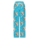 [For Kid&Adult] Personalized Face Dog Bone Multiple Color Paw Print Sleepwear Personalized Women's&Men's Long Pajama Pants