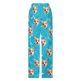 [For Kid&Adult] Personalized Face Dog Bone Multiple Color Paw Print Sleepwear Personalized Women's&Men's Long Pajama Pants