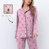 Flash Sale - 60% off Custom Pet Face Sleepwear Women's Lightweight Long Pajama Set