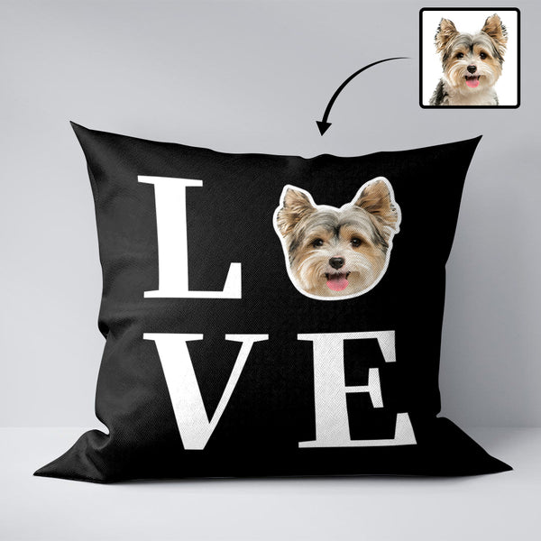 Custom Face Pet Love Throw Pillow Cover Personalized Face Pillow Case