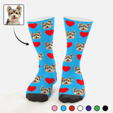 Custom Pet Socks Funny Printed Heart Dog Sublimated Crew Socks Personalized Photo Unisex Gift for Men Women