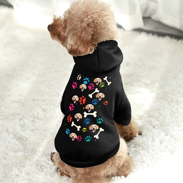 Custom Face Paws Dog Hoodie Dog Warm Jacket Cat Apparel Dog Shirt Dog Clothes for Puppy Cat Sweaters