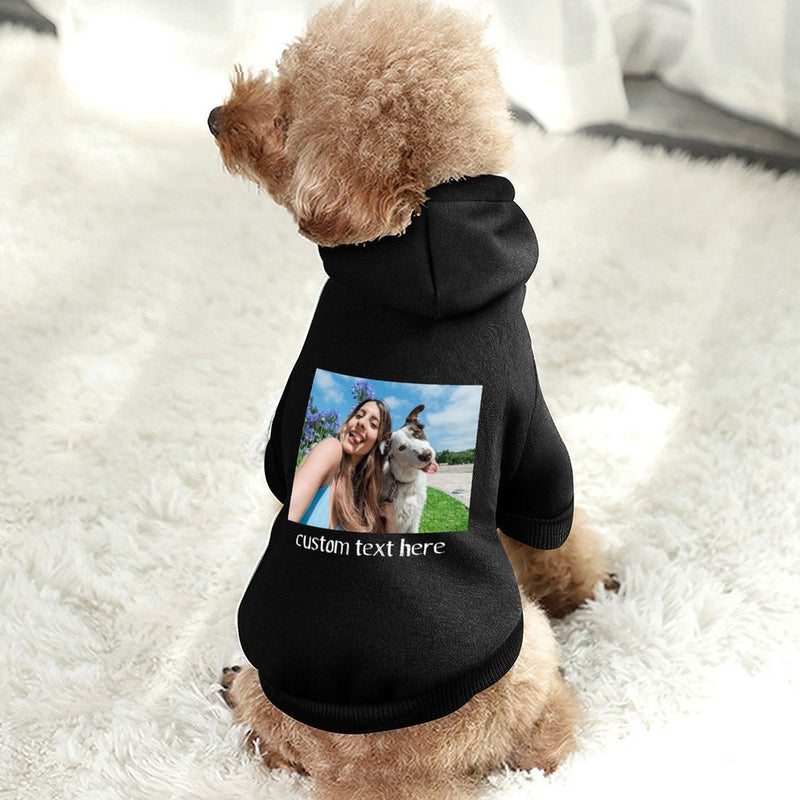 Custom Photo&Text Dog Hoodie Dog Warm Jacket Cat Apparel Dog Shirt Dog Clothes for Puppy Cat Sweaters