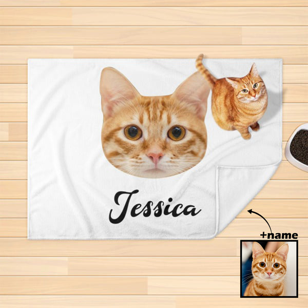 Custom Face With Name Packable Flannel Blankets Personalized Gift for Pet Lover Gift