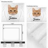 Custom Face With Name Packable Flannel Blankets Personalized Gift for Pet Lover Gift