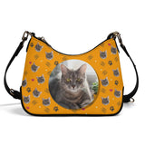 Custom Pet Face Lady PU Cross-body Bag With Chain Decoration Shoulder Bag for Women with 2 Removable Straps