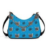 Custom Pet Face Lady PU Cross-body Bag With Chain Decoration Shoulder Bag for Women with 2 Removable Straps