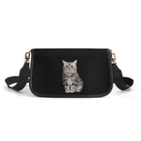 Custom Pet Face Solid Color PU Leather Saddle Bag for Women Shoulder Bag Crescent Purse Bag