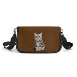 Custom Pet Face Solid Color PU Leather Saddle Bag for Women Shoulder Bag Crescent Purse Bag