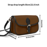 Custom Pet Face Solid Color PU Leather Saddle Bag for Women Shoulder Bag Crescent Purse Bag