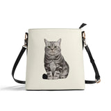 Custom Pet Face Solid Color Leather Bucket Tote Bag For Women Medium Hobo Shoulder Purse And Handbags