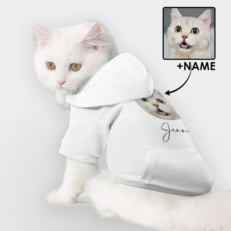 Custom Face With Name Pet Hoodie Personalized Pet Clothes Dog Cat Hoodie