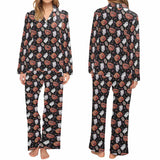 Halloween Custom Face Women's Long Pajama Set Persoanlized Sleepwear