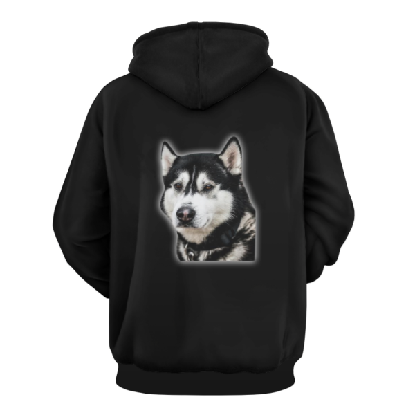 Custom Dog Face Hoodie Pet Photo Black Hoodie with Design Unisex Hooded Pullover Personalized Dog Face Loose Hoodie Top Plus Size for Him Her