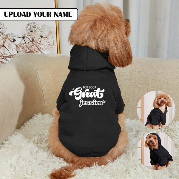 Custom Name Dog Hoodie Dog Warm Jacket Cat Apparel Dog Shirt Dog Clothes for Puppy Cat Sweaters