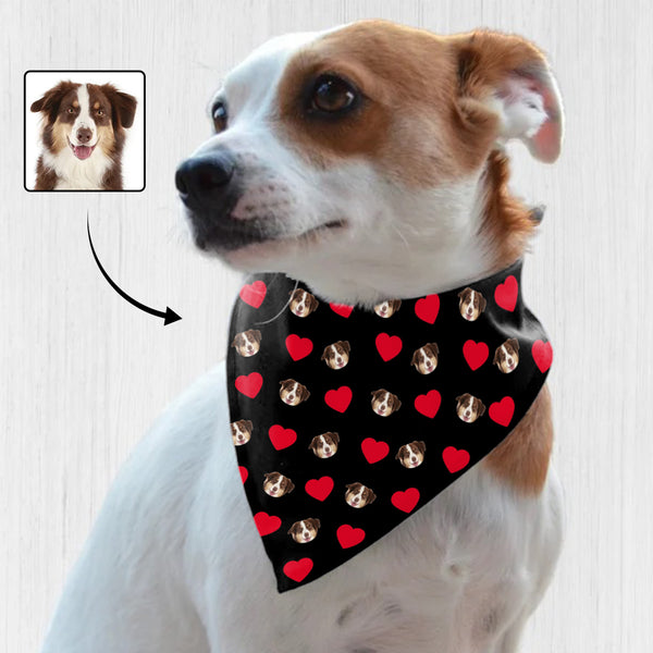 Custom Face  Love Heart Pet Bandana