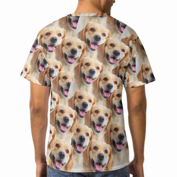 Personalized Seamless Face Tee Cute Dog Put Your Dog on A Shirt Custom Men's All Over Print T-shirt for Him