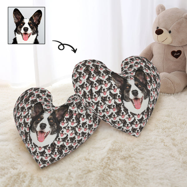 Custom Face Seamless Heart Pillow Throw Pillows Your Pet On a Pillow Pet Face Pillow