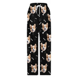 [For Kid&Adult] Personalized Face Dog Bone Multiple Color Paw Print Sleepwear Personalized Women's&Men's Long Pajama Pants