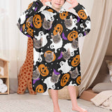 Wearable Blanket Hoodie Custom Faces Oversized Hoodie for Women Men Kids Personalized Fleece Blanket Photo Gifts For Halloween