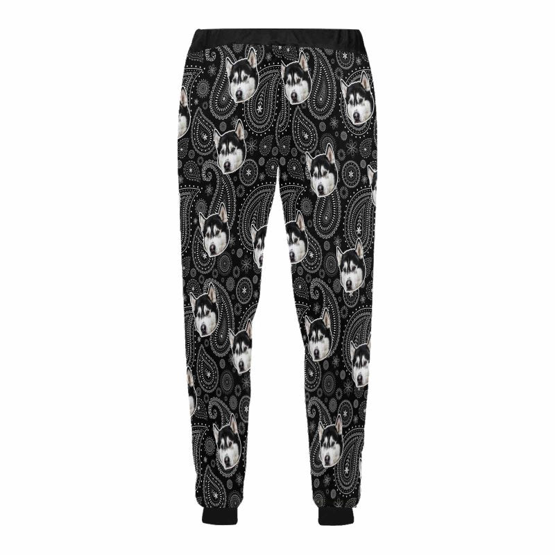 [High Quality] Custom Face Sweatpants with Puppy Picture Personalized Men's All Over Print Sweatpants