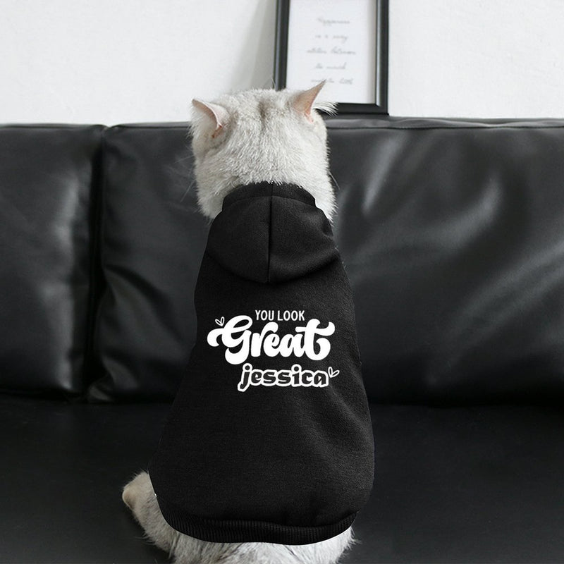 Custom Name Dog Hoodie Dog Warm Jacket Cat Apparel Dog Shirt Dog Clothes for Puppy Cat Sweaters