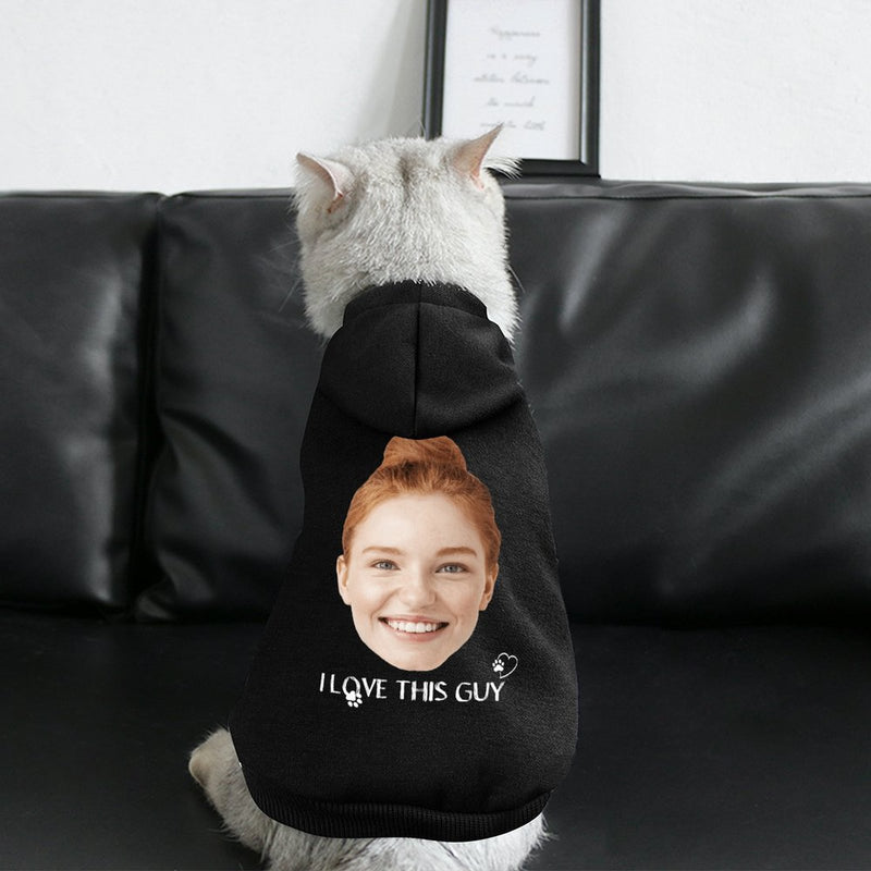 Custom Face Dog Hoodie Dog Warm Jacket Cat Apparel Dog Shirt Dog Clothes for Puppy Cat Sweaters