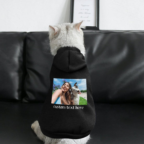 Custom Photo&Text Dog Hoodie Dog Warm Jacket Cat Apparel Dog Shirt Dog Clothes for Puppy Cat Sweaters