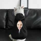 Custom Face Zipper Dog Hoodie Dog Warm Jacket Cat Apparel Dog Shirt Dog Clothes for Puppy Cat Sweaters