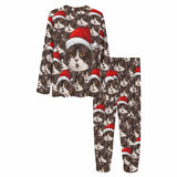 Discount - limited time Custom Face Seamless Christmas Hat Sleepwear Personalized Family Slumber Party Matching Long Sleeve Pajamas Set