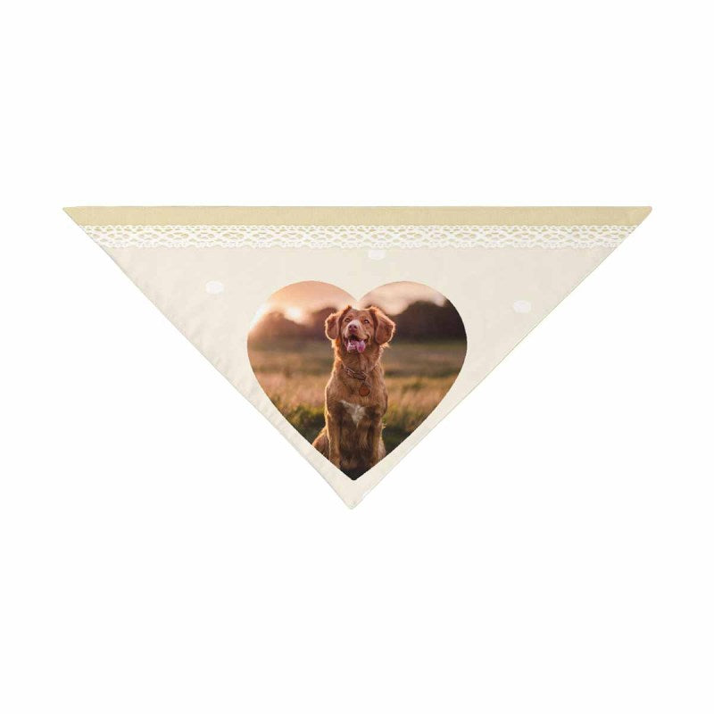 Custom Photo Heart Shape Pet Bandana