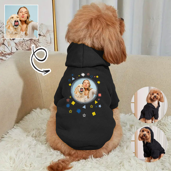 Custom Photo Dog Hoodie Dog Warm Jacket Cat Apparel Dog Shirt Dog Clothes for Puppy Cat Sweaters