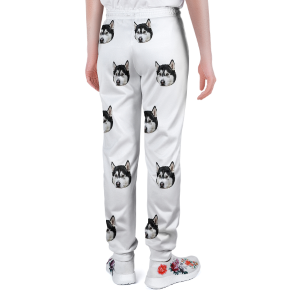 Custom Pet Face Multicolor Sweatpants Unisex Personalized Closed Bottom Casual Joggers